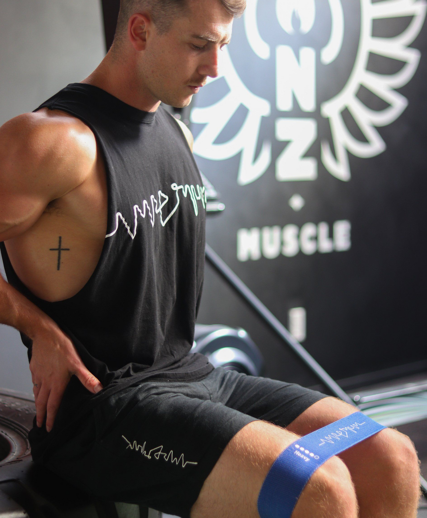 Owner Bradden Hurn uses Resistance Band